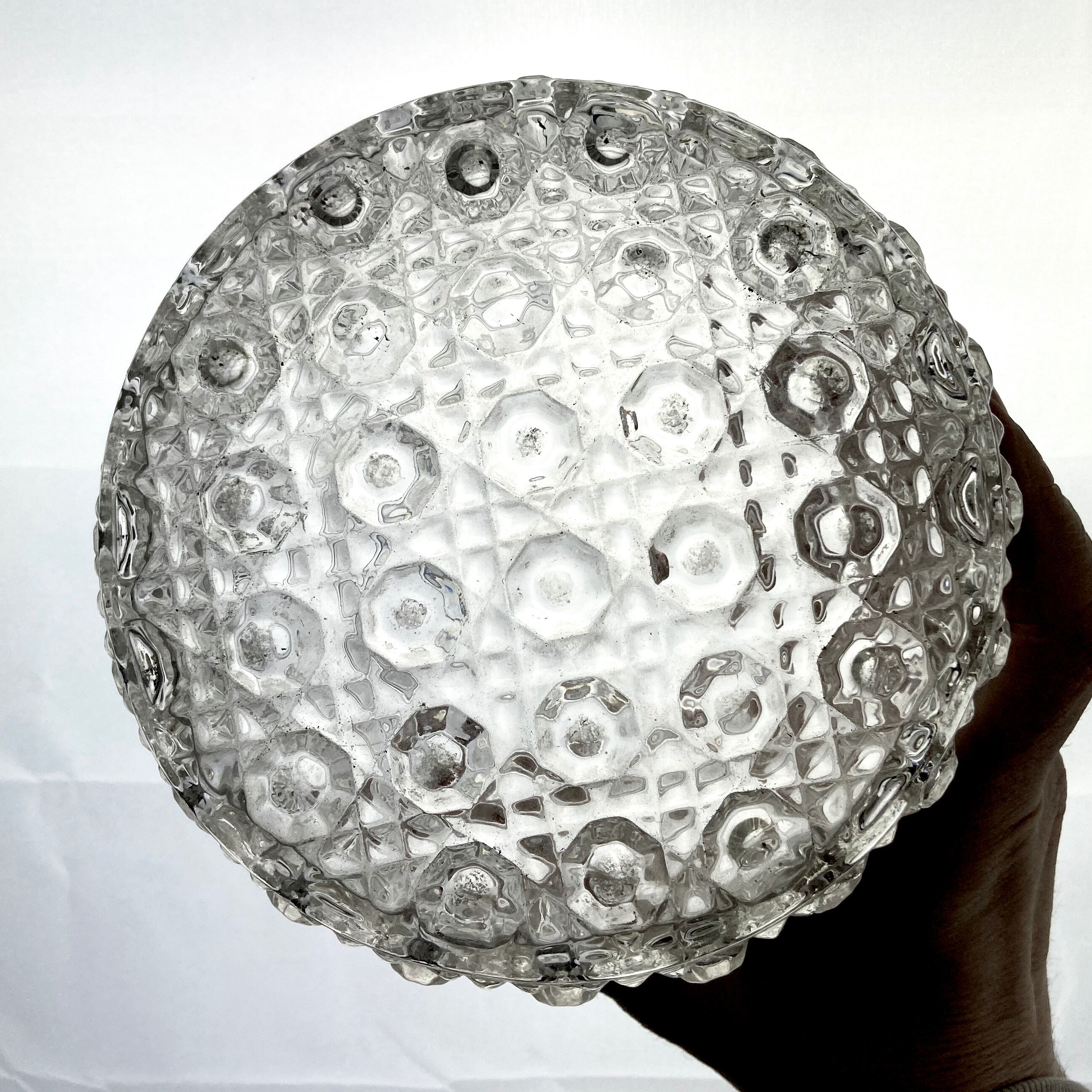 Ceiling lamp or wall lamp in holophanous glass - Ø 16 cm