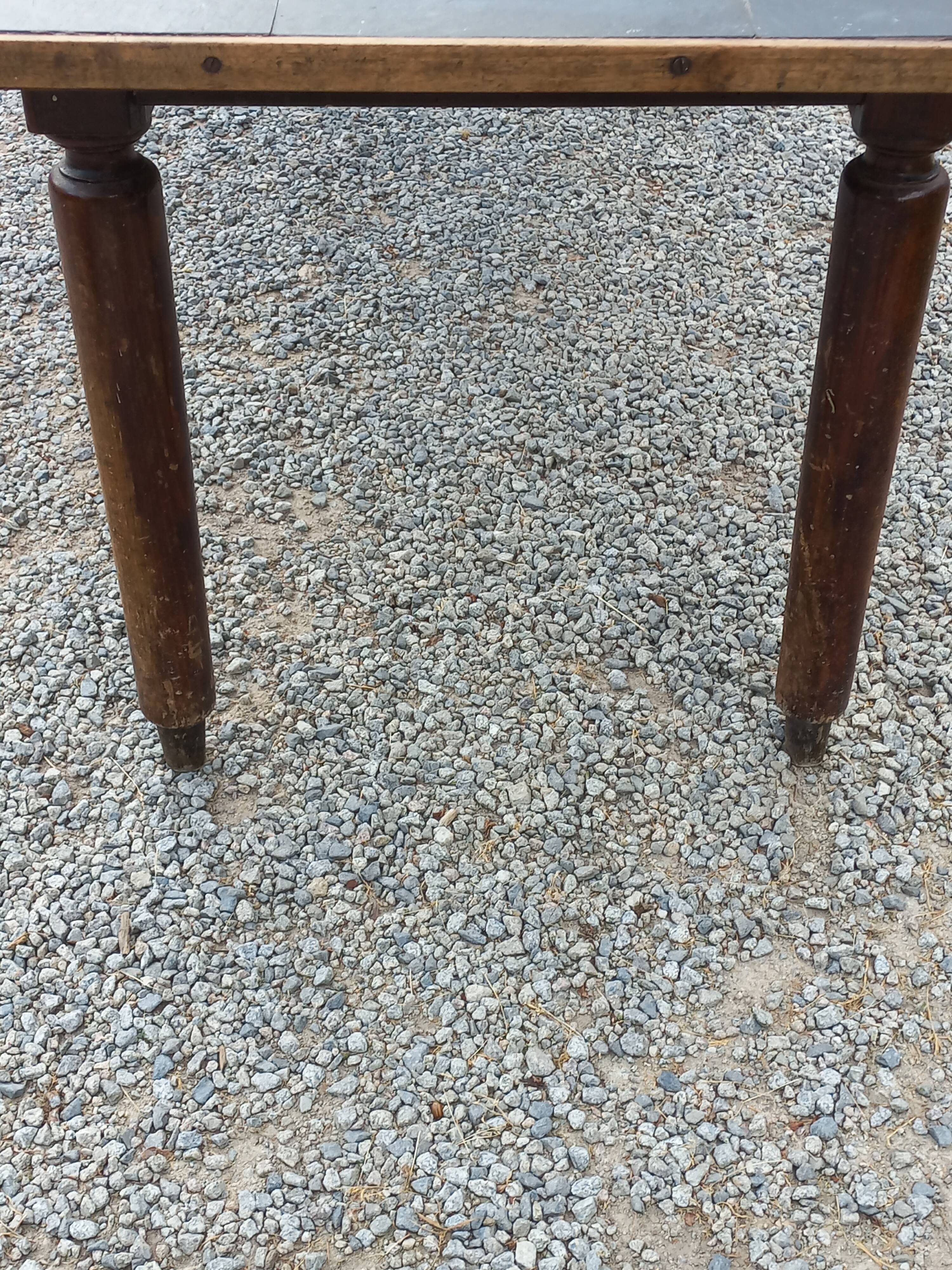 Farmhouse table, late 19th/early 20th century, 6 drawers, slate top 2
