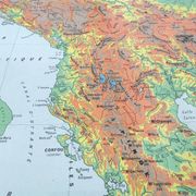 Old map of the Balkan regions Greece Crete 43x43cm from 1950