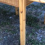 Vintage bamboo and wicker folding table Dal Vera 1970