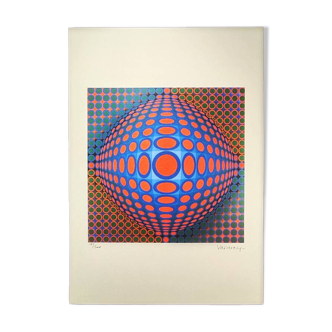 Lithographie en édition limitée numérotée d'après Victor Vasarely, années 1970