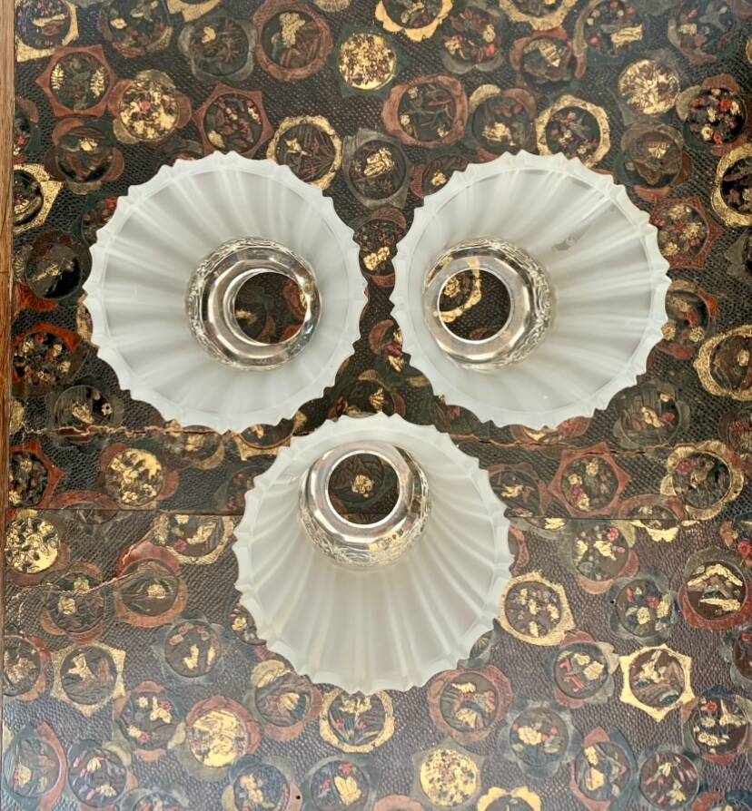 Trio of glass tulips