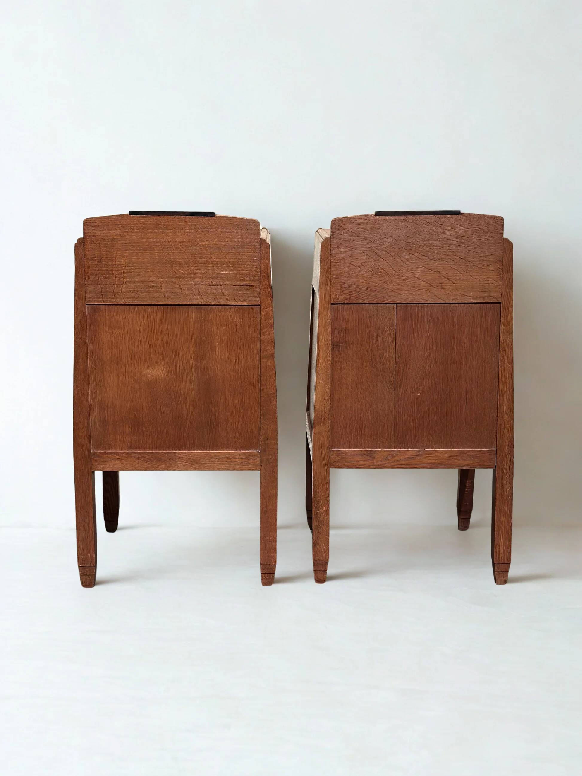 Pair of Amsterdamse School nightstands by J.J. Zijfers