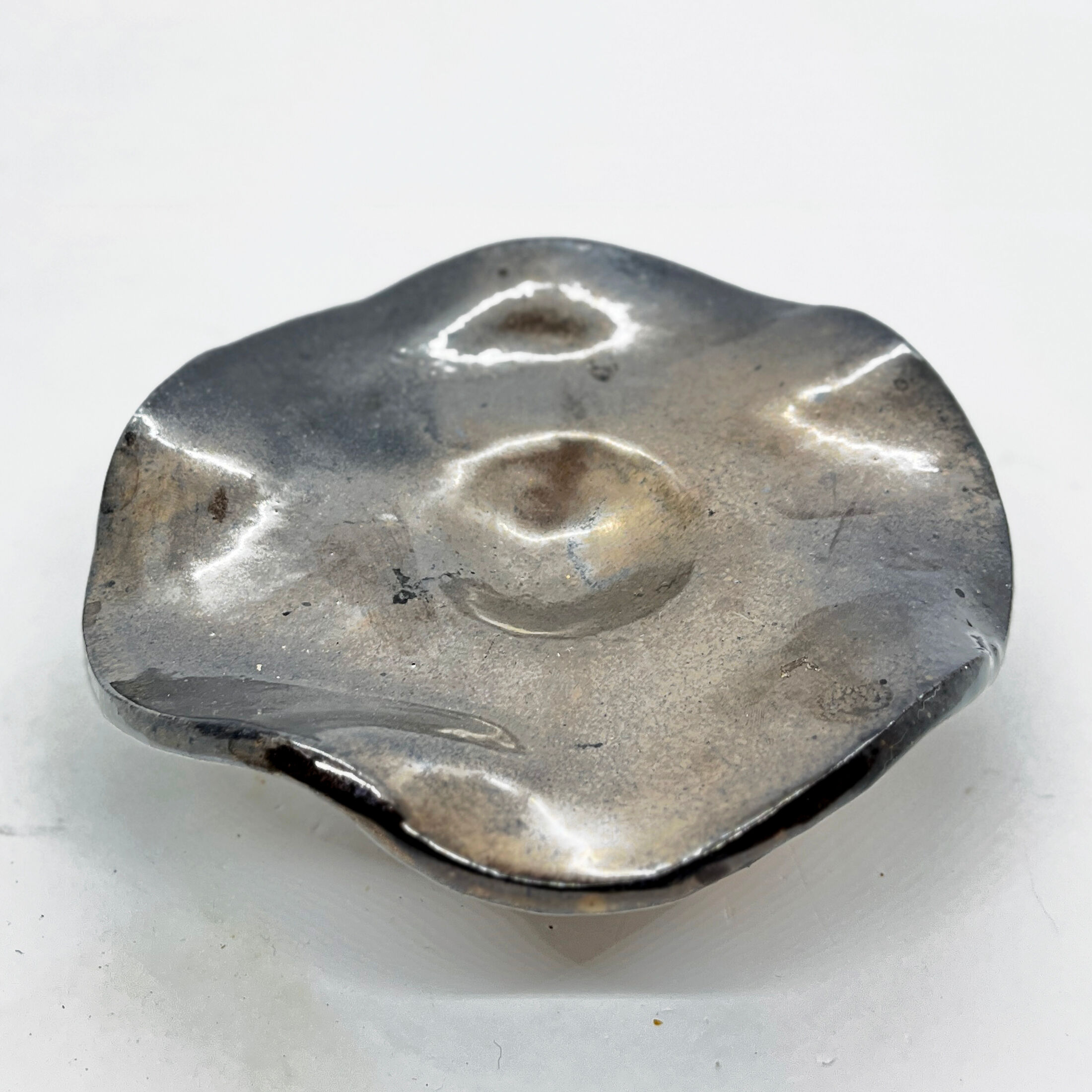 Ceramic, hand-formed candlestick, Czech Republic, 1992.