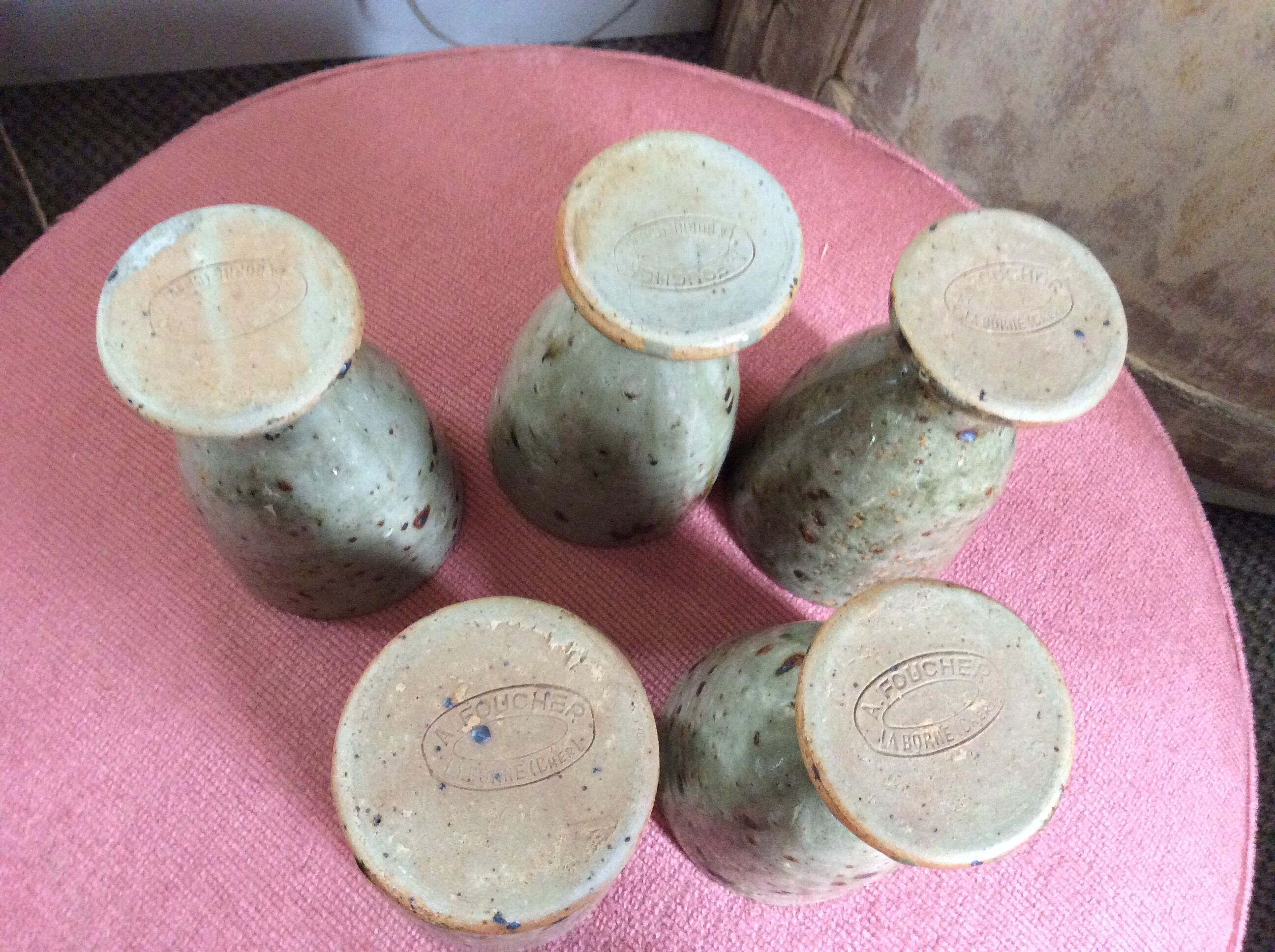 Set of 5 cups in sandstone