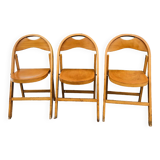 3 Thonet B751 folding chairs curved wood