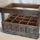 Old bottles wooden door