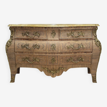 Ancienne commode tombeau en marqueterie