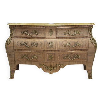 Ancienne commode tombeau en marqueterie