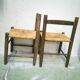 Paire de chaises enfant en bois et paille