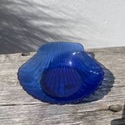 Vide poche coquillage bleu en verre