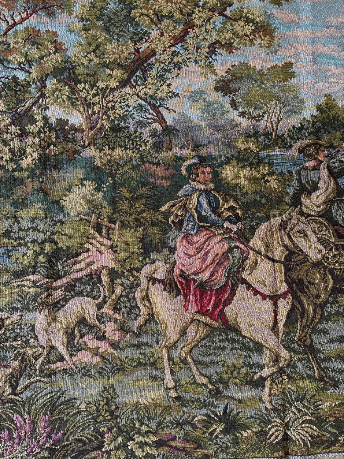 Grande tapisserie, scène de chasse à courre, XXe