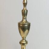 Pair of neo-Gothic bronze and wrought iron andirons