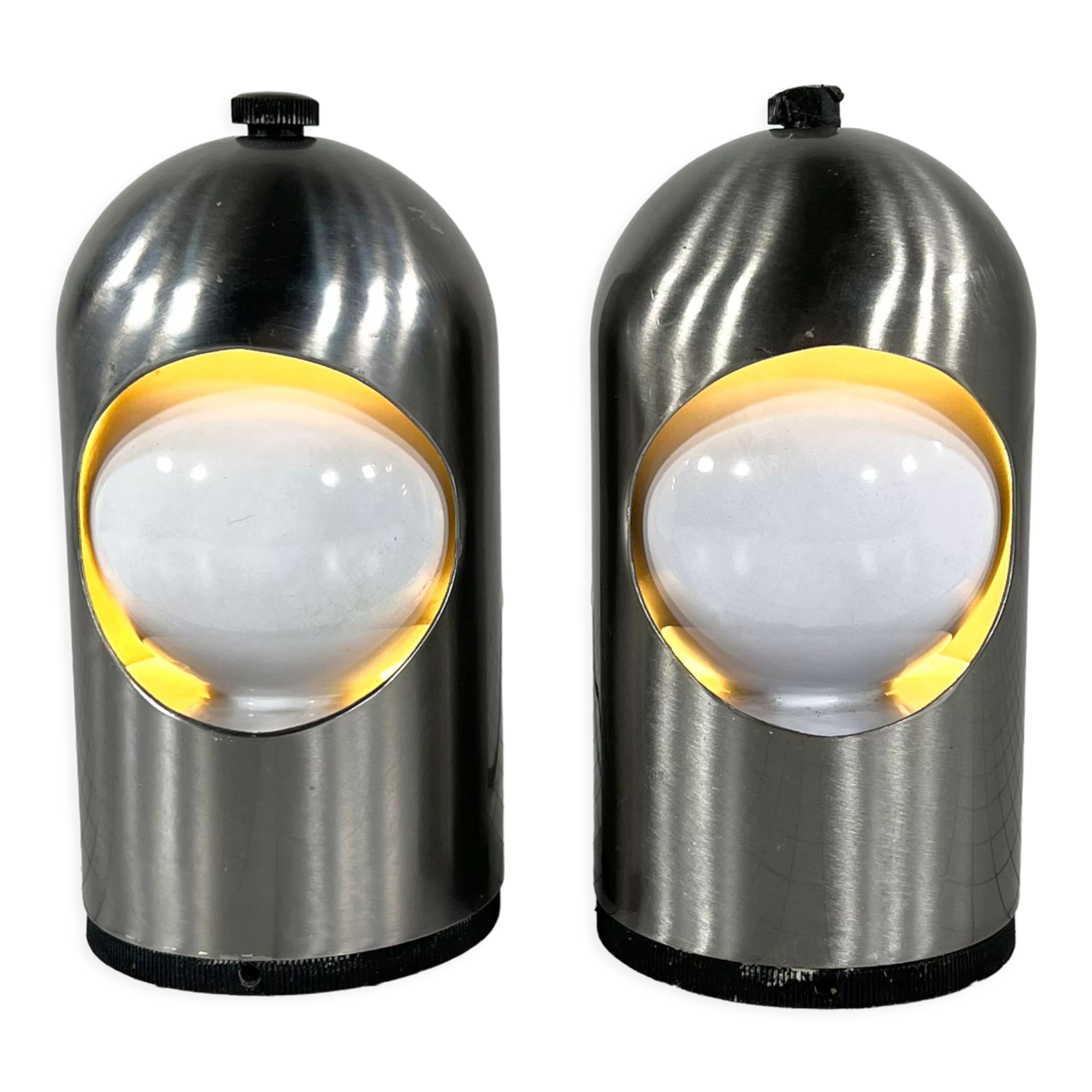 Pair of Selene chrome lamps by ABM, 1960