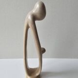 Soapstone Sculpture - Parenting Woman and Child Modern Design