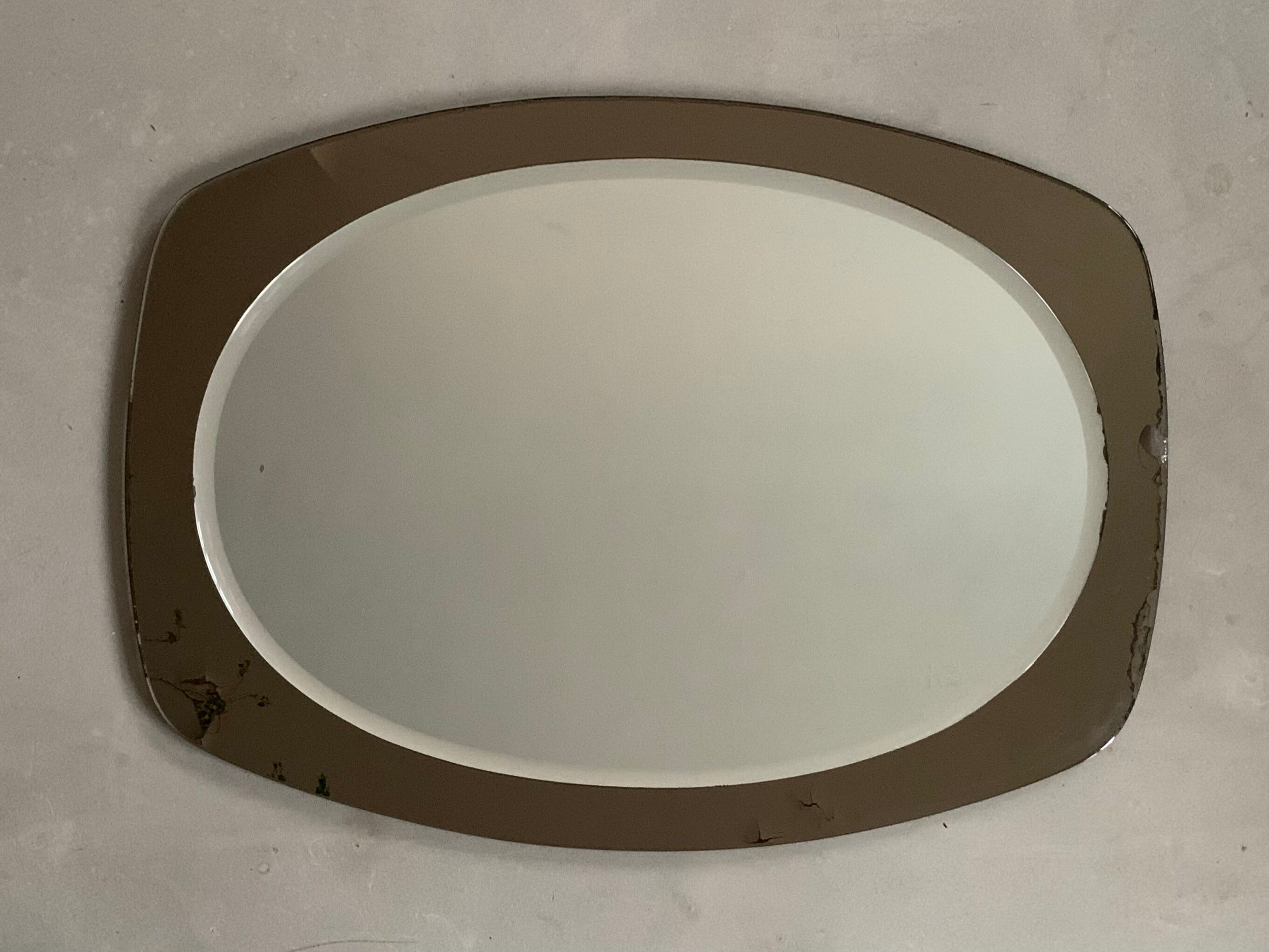 Vintage smoked mirror, 81x58 cm