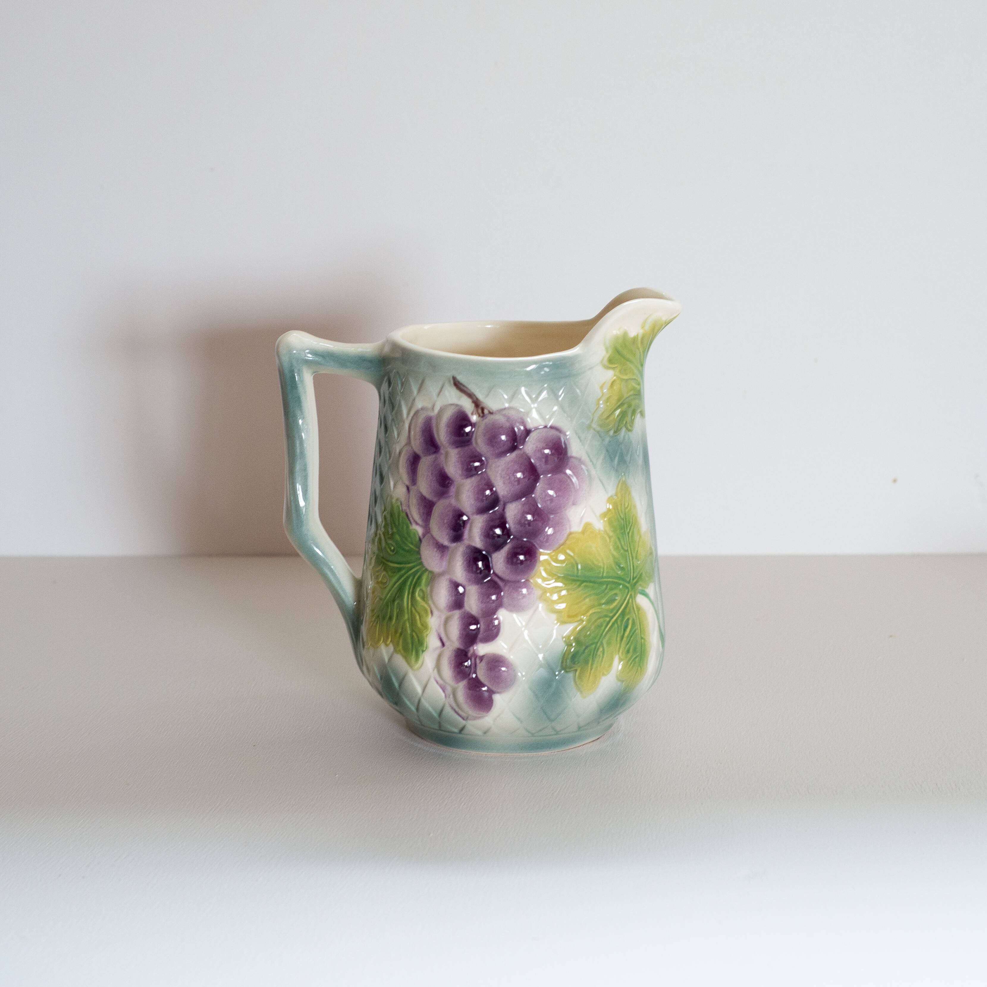 Pitcher Antique carafe decorated with fruit in slurry of Saint Clement