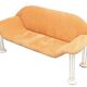 Orange velvet sofa - Vogtherr for Hain + Tohme