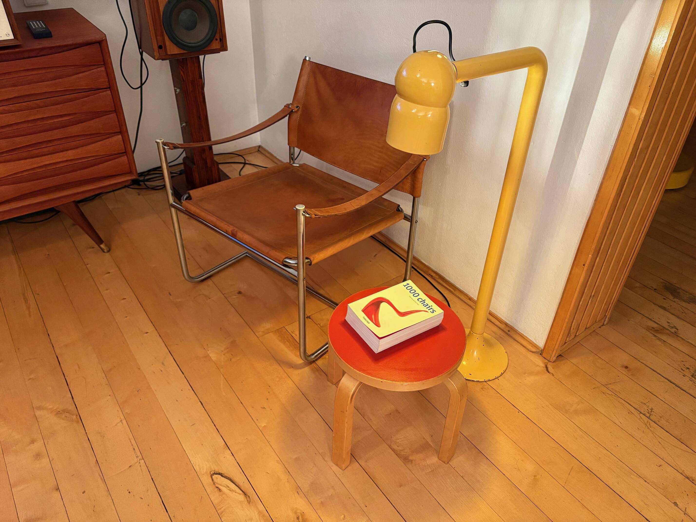 Pair of NE60 stools designed by Alvar Aalto, Artek, Finland, 1980s