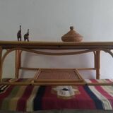 Table basse bambou et rotin