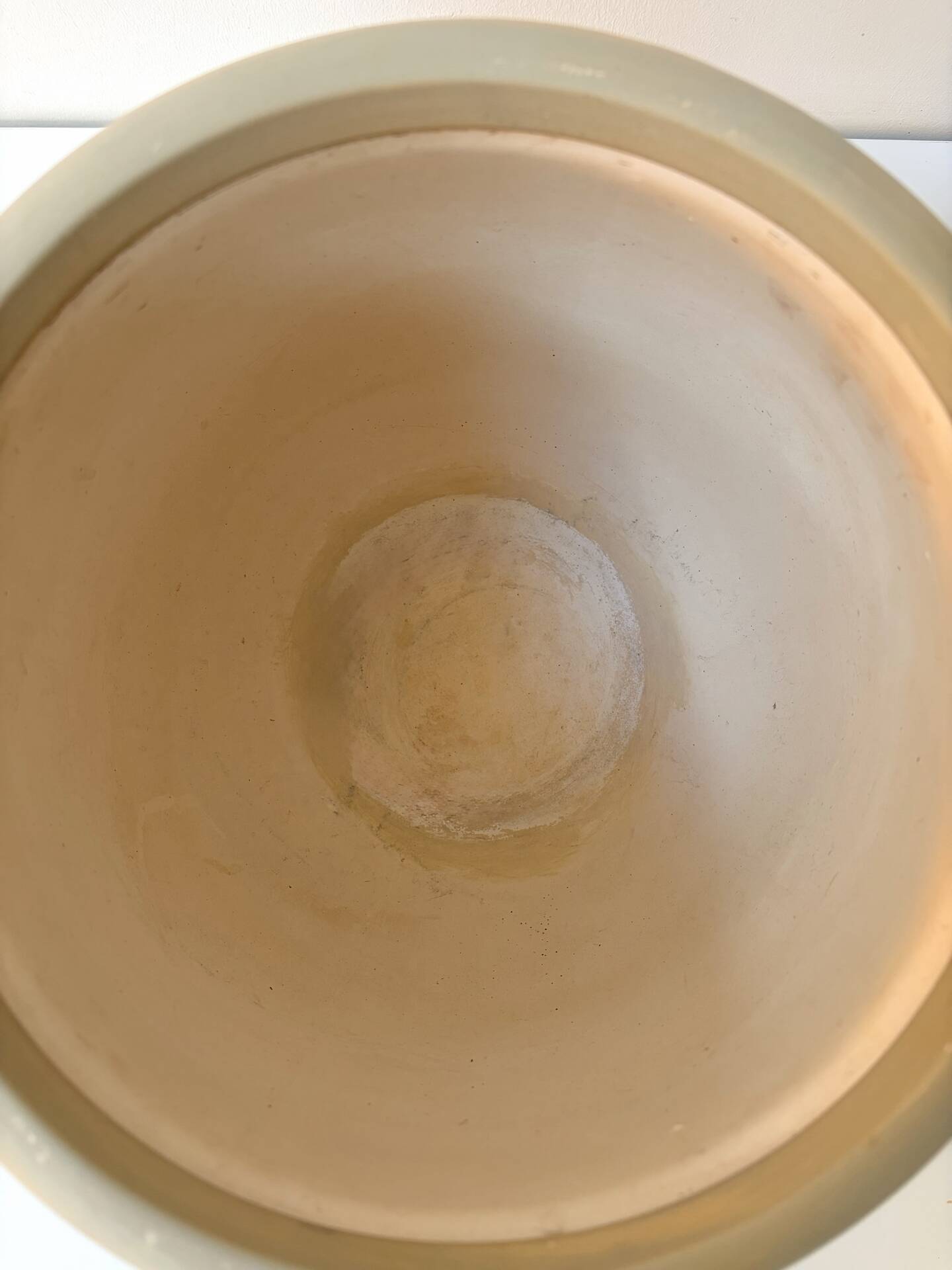 Cache-pot ancien en céramique et jacinthe d’eau
