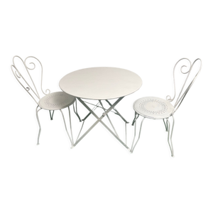 Salon de jardin fer forgé pliante