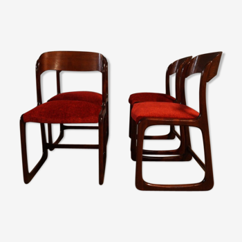 Suite de 4 chaises baumann vintage 1960