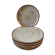 Set of 6 flat plates in artisanal sandstone 60s-70s