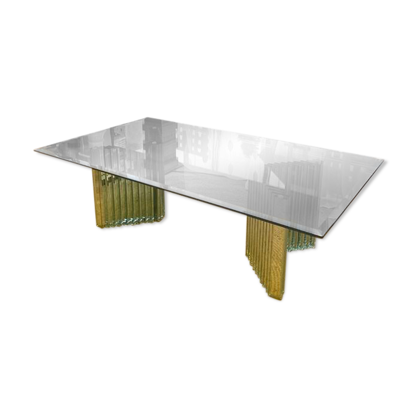 Italian glass coffee table — Luigi Massoni 1970