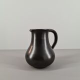 Modernist pitcher in black ceramic 50s