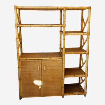 Rattan bamboo sideboard shelf