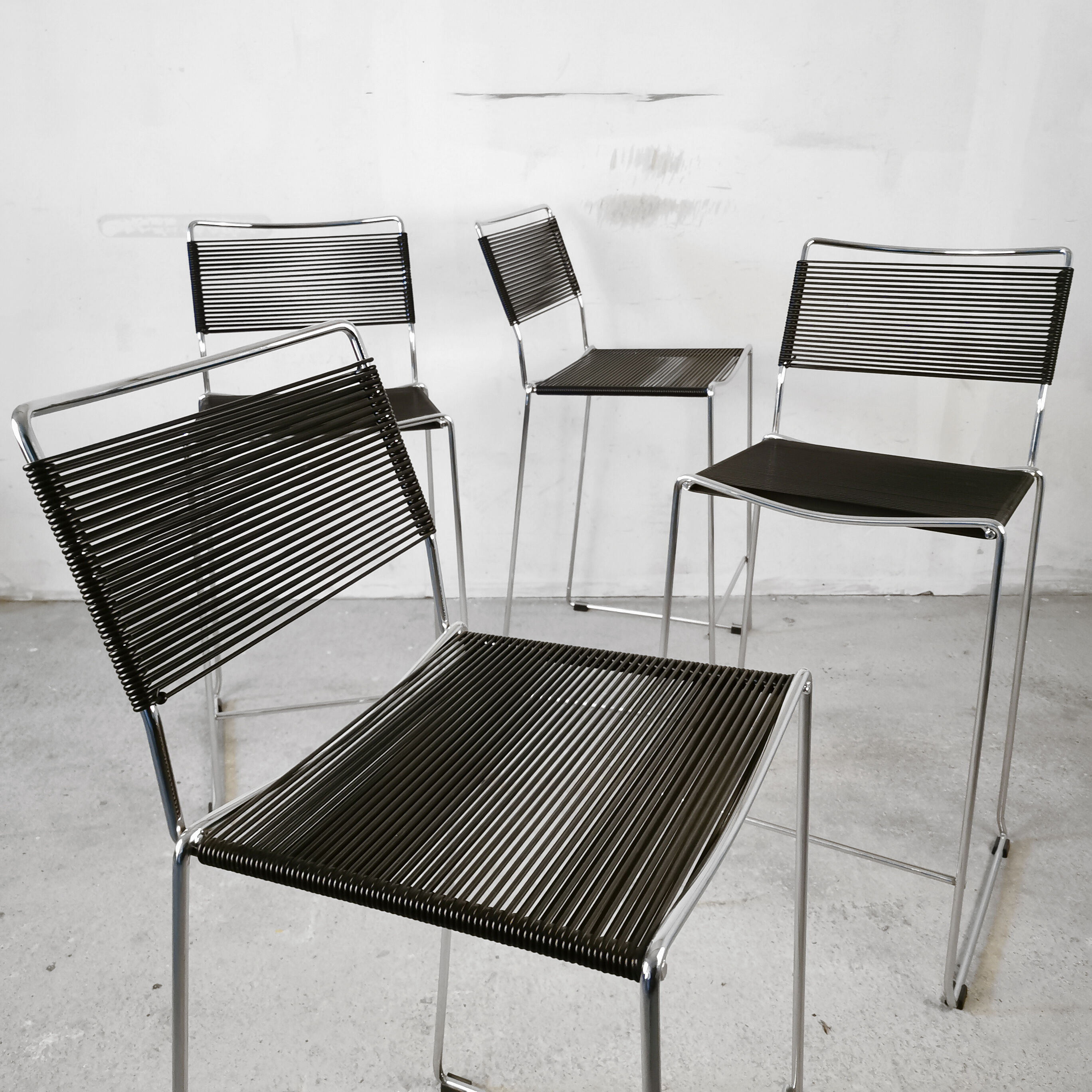 High "spaghetti" stool, 1970s