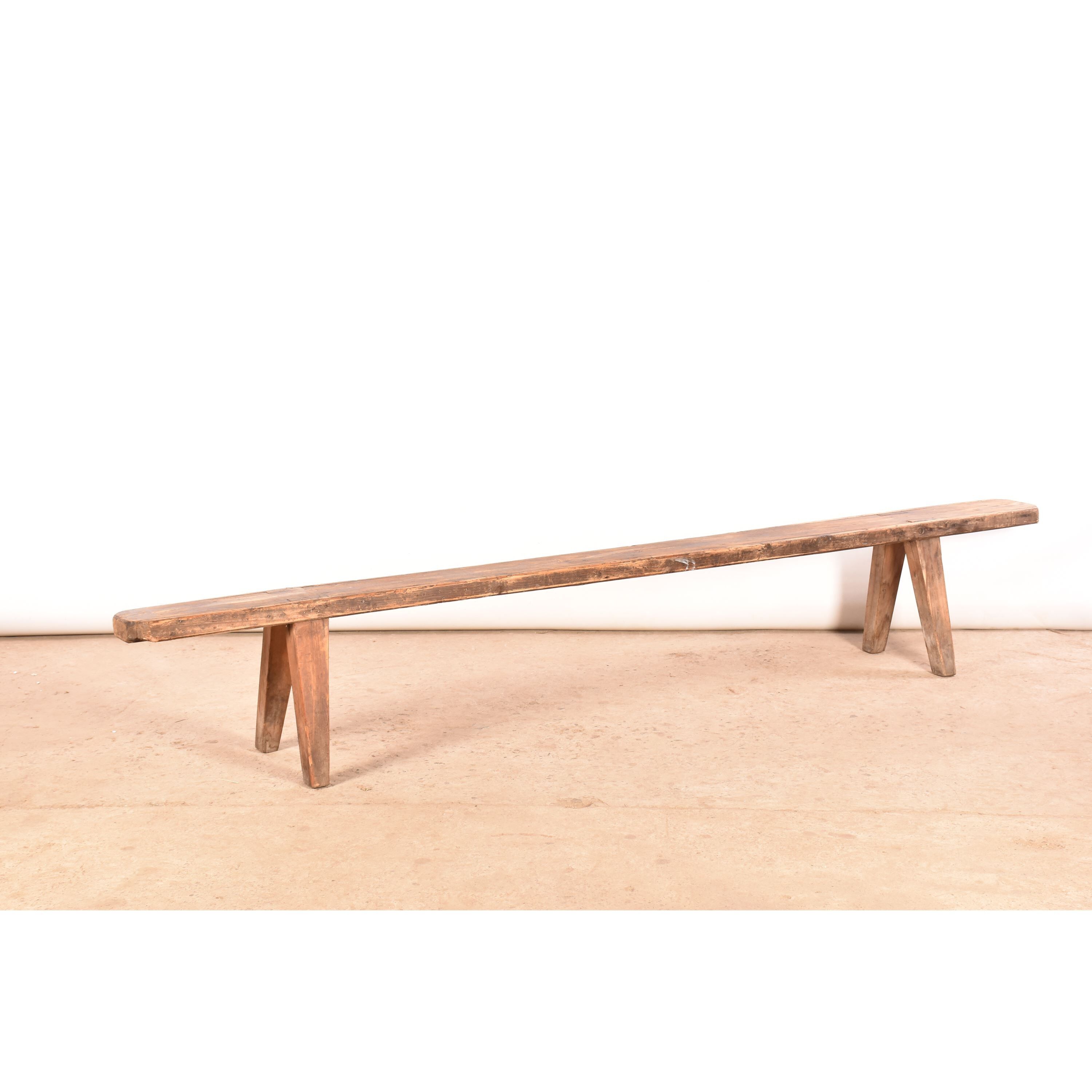 Vintage wooden bench brown