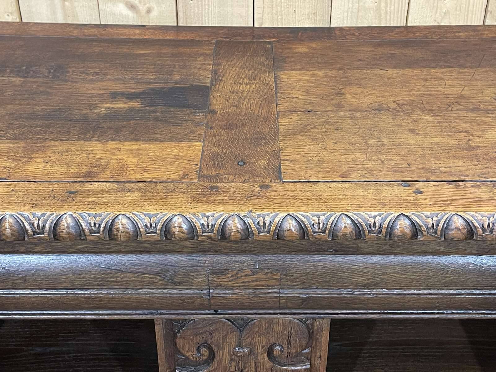 Late 17th century Renaissance oak chest transformed into a sideboard