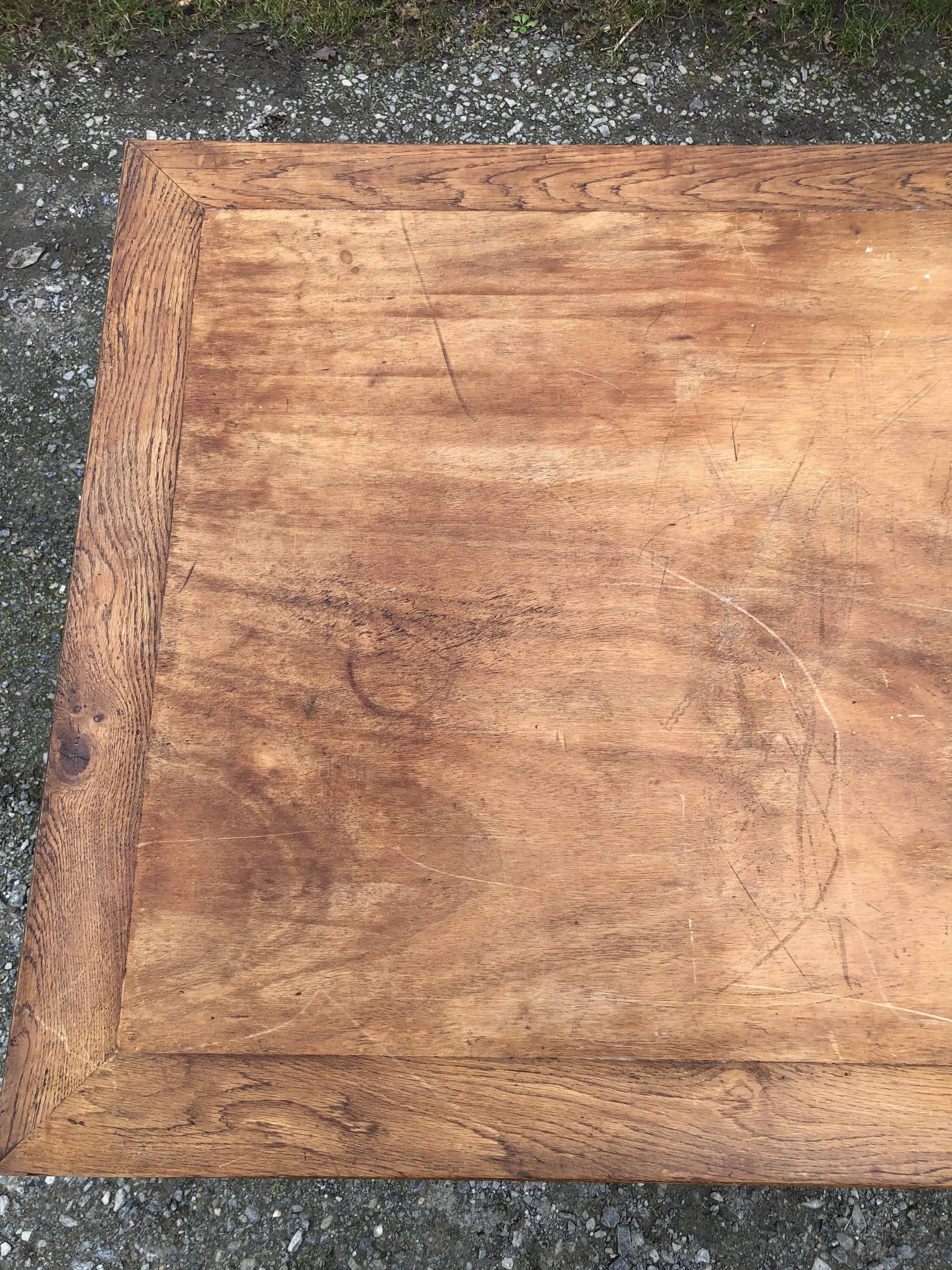 Vintage René Gabriel oak table from the reconstruction period.