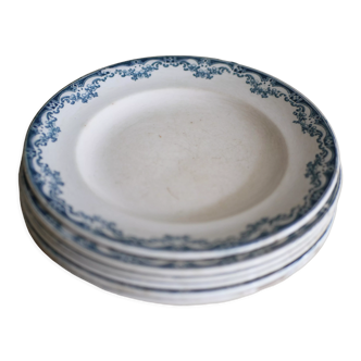 Assiettes plates terre de fer Longwy