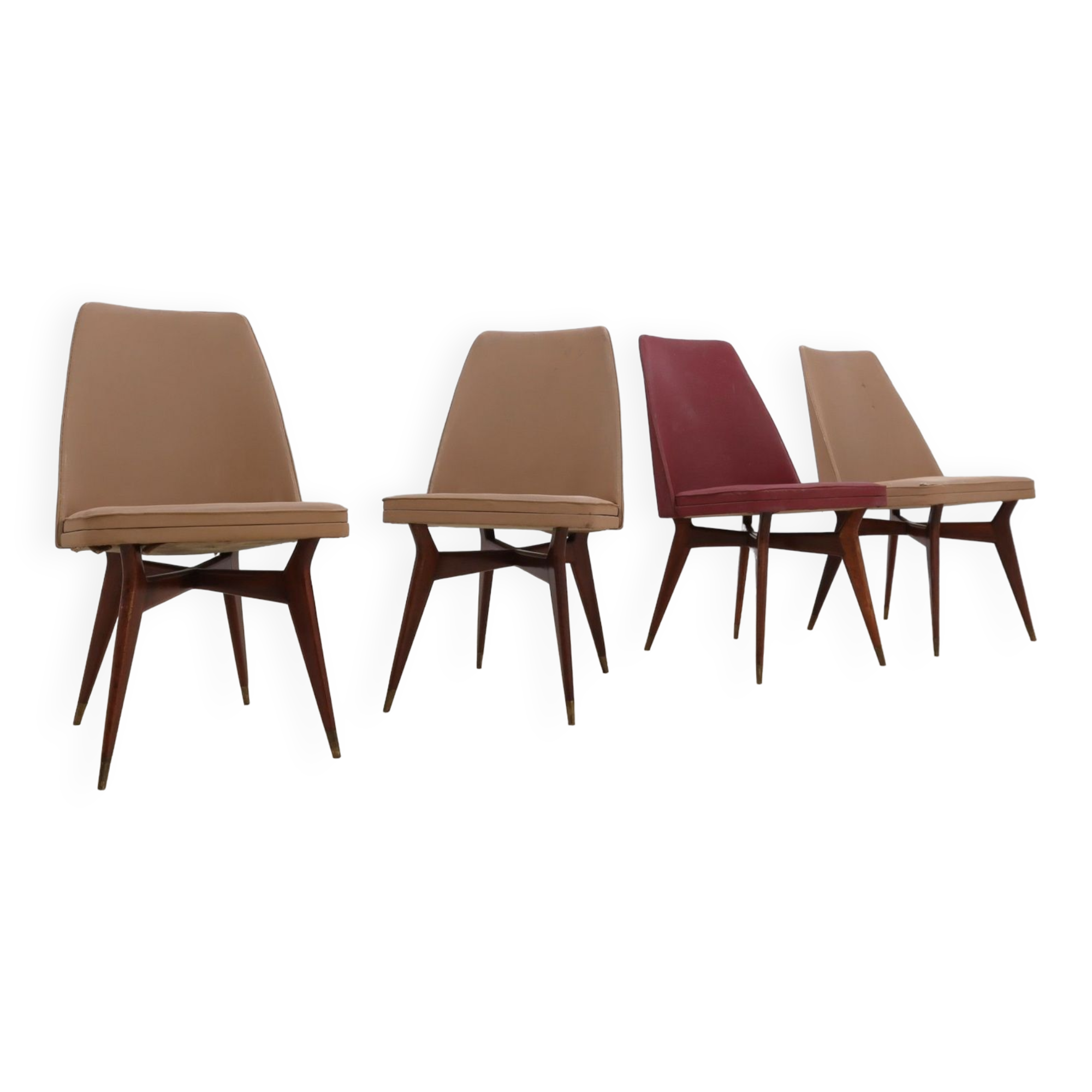 Melchiorre Bega mid century chairs 1950s, set of 4