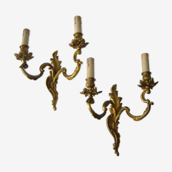 Appliques en bronze doré de style Louis XV