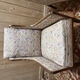 Pair of English / Art Deco style wingback armchairs