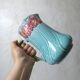 Antique Art Deco turquoise flowered slipware jug vase