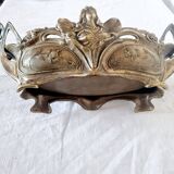 French Art Nouveau bronze planter decorated with a female mermaid