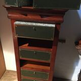 Notary's cardboard box in mahogany-colored cherry wood "Félix Monge"