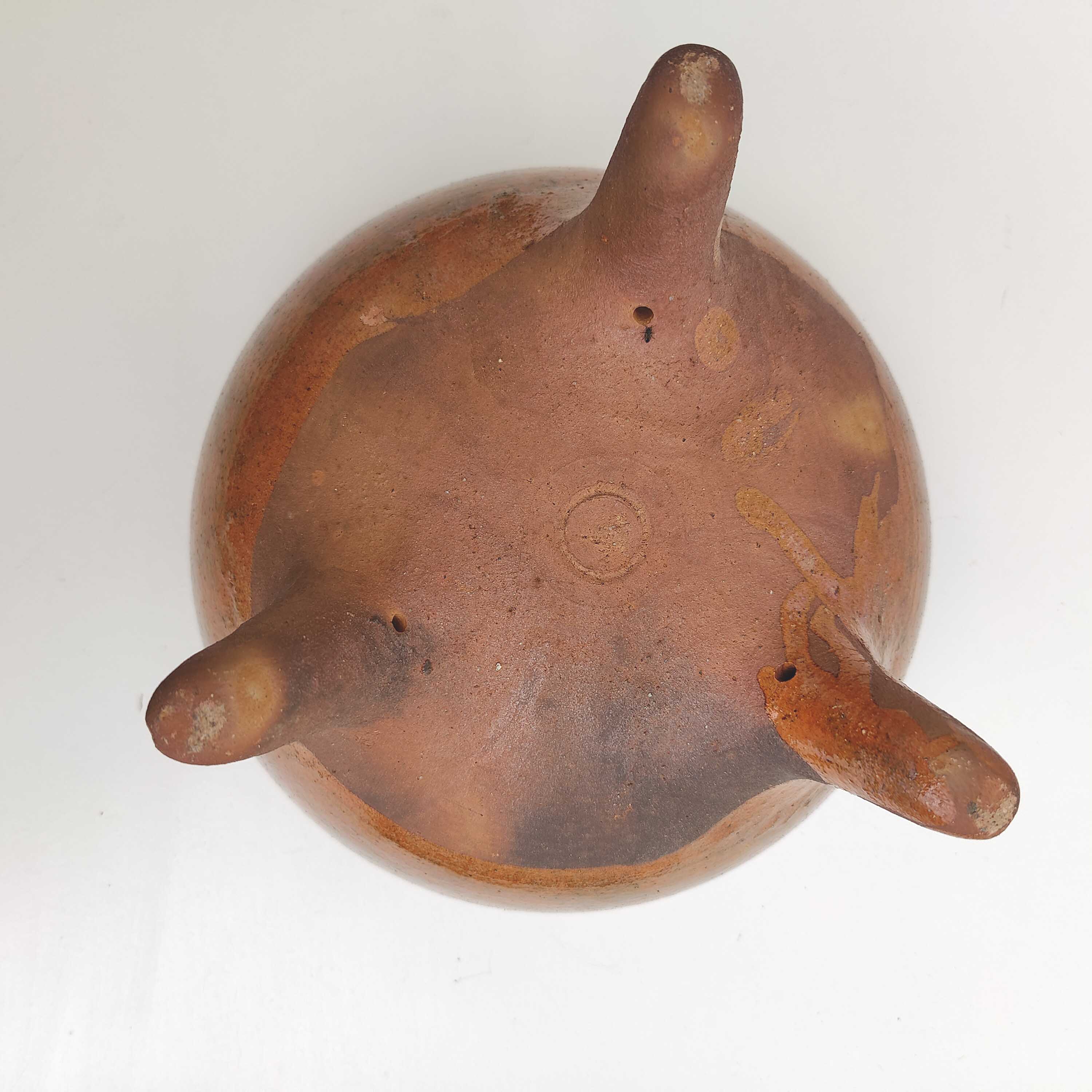 Terracotta tripod punch bowl anthropomorphic shape