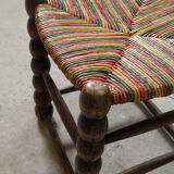 oak and straw stool, 1950