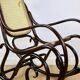 Chaise berçante sur patins, marron d'origine, années 1970 - très bon état