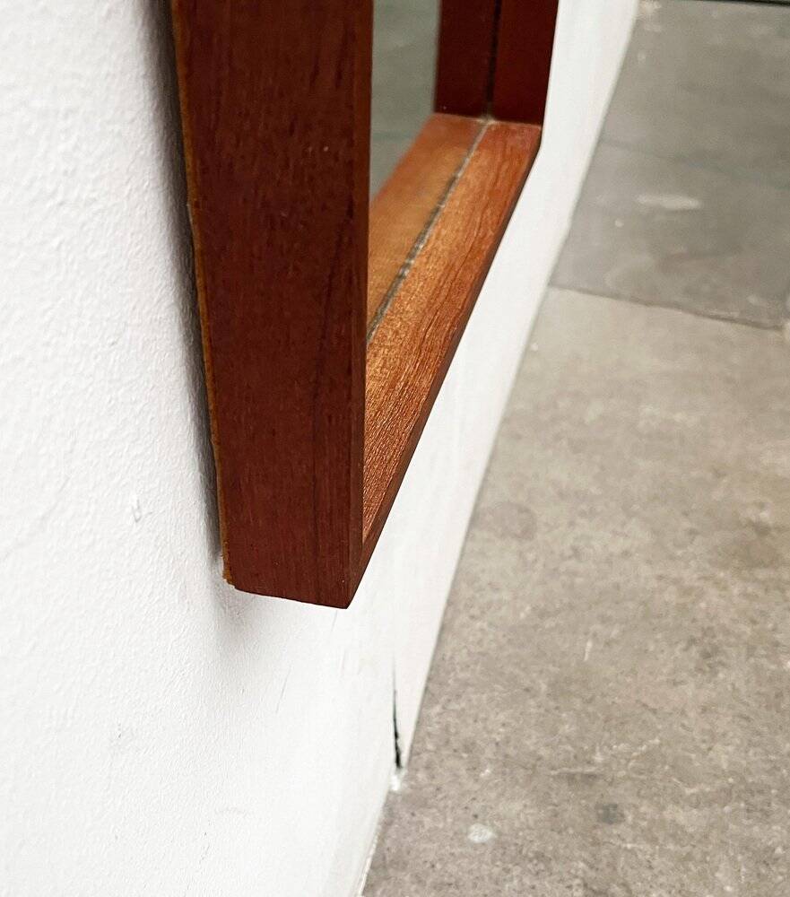 Miroir minimaliste mid-century allemand en teck de Zier-Form, années 1960