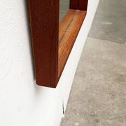 Minimalist mid-century German mirror in teak by Zier-Form, 1960s.