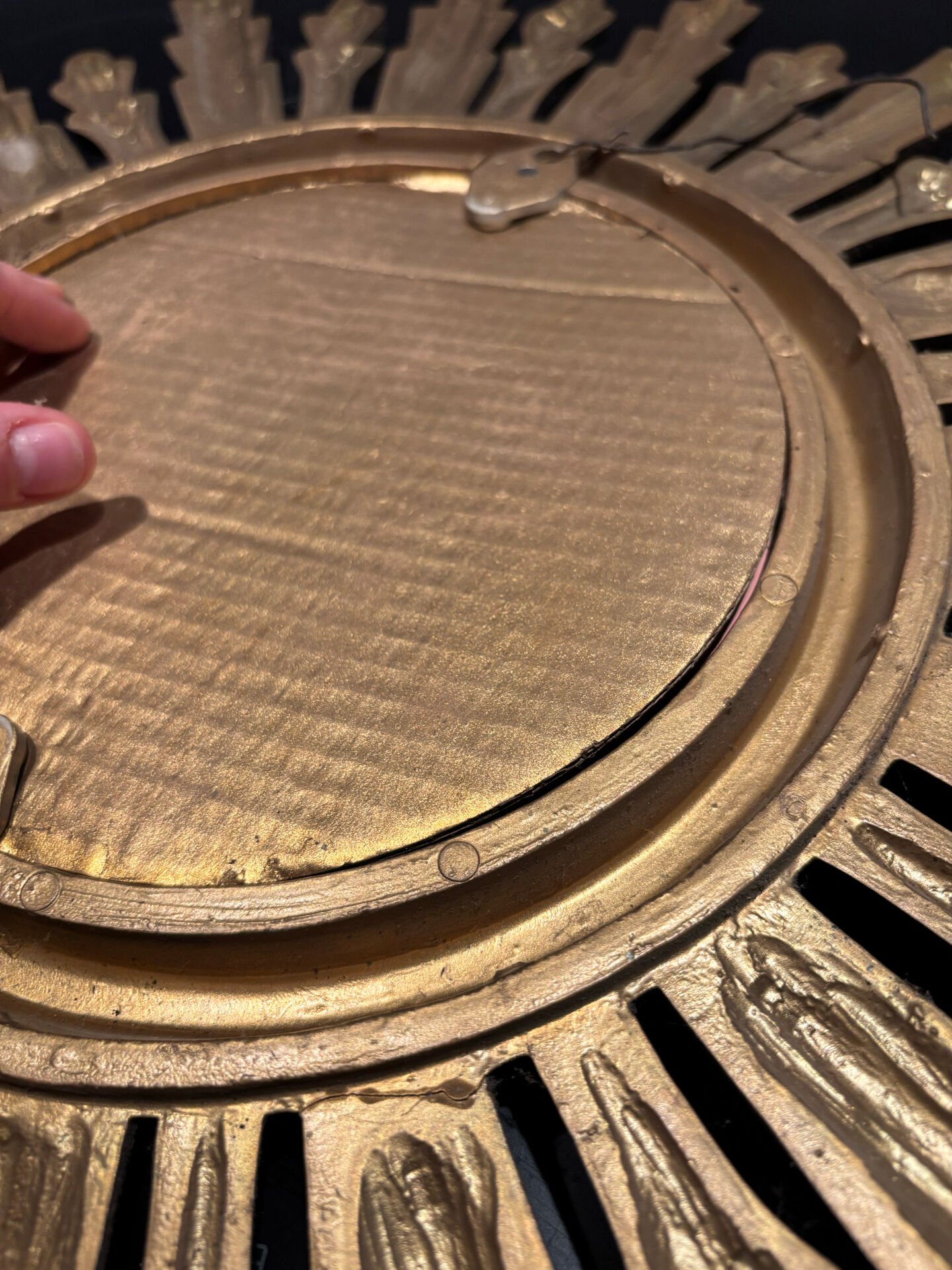 Vintage sun mirror in gilded wood – 50 cm