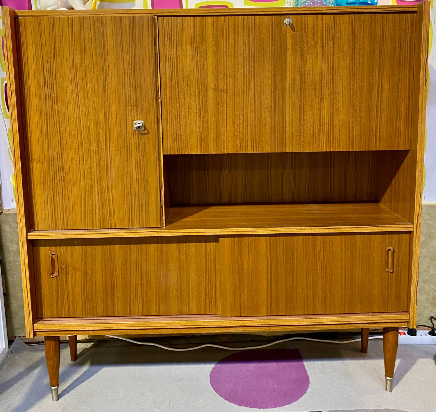 High sideboard, bar, vintage, Scandinavian style.