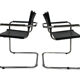 Set of 6 bauhaus cantilever chairs black leather and chrome design